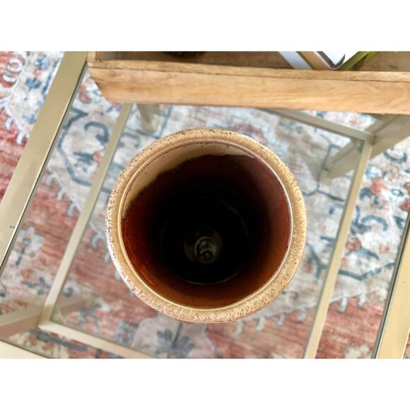 Vintage Studio Pottery Large Vase, Mid Century Pottery, Retro, Drip Glaze - Picture 8 of 9